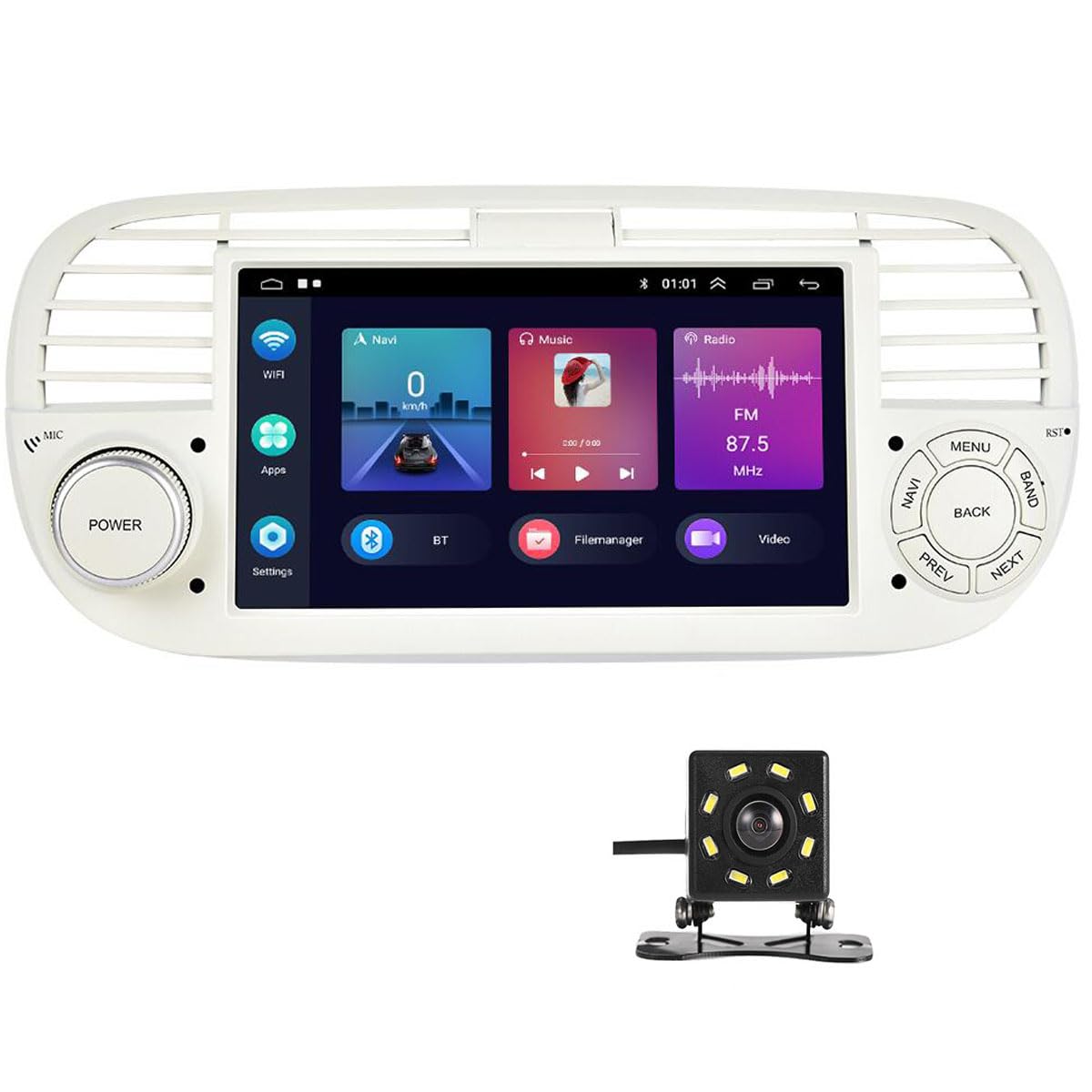 H26フィアット500　車検9年8月　ナビ　テレビ　Bluetooth　即乗り可 Amazon | フィアット500 2007-2015車載ラジオと無線Carplay Android